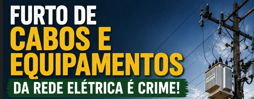 Furtos de cabos e equipamentos na rede elétrica é crime!